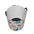 thumbnail image 3 of Balery Watercolor Nautical Round Laundry Basket with Handles Waterproof Freestanding Laundry Hamper for Clothes Toys in the Dorm and Family-Medium, 3 of 8