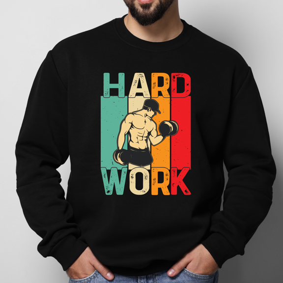 Work Hard Design Men's & Big Men's Graphic Sweatshirt Long Sleeves,Sizes S-2XL