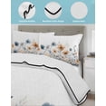thumbnail image 4 of Blue Spring Floral Twin XL Size Down Alternative Comforter, Lightweight Comforter Quilt Bedding Set with Pillow Shams Orange Summer Botanical Watercolor All Seasons Bed Comforter Duvet Insert 68"x98", 4 of 7