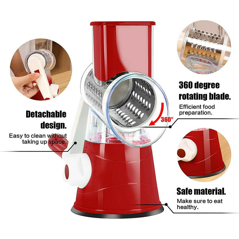  MASTER FENG Kitchen Grater, Cheese Grater 5 High-efficiency Vegetable  Slicer With Interchangeable Round Stainless Steel Blades, Suitable For  Fruits, Vegetables And Nuts (Silver): Home & Kitchen