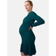 thumbnail image 2 of Ingrid & Isabel For Every Belly Women’s Maternity Smocked Midi Dress with Long Sleeves, Sizes S-XXL, 2 of 9