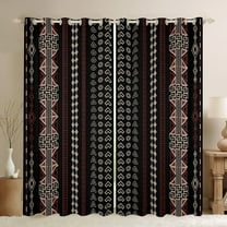 jejeloiu Southwestern Aztec Geometric Black Out Curtains,Rustic Western Boho Curtains Pack of 2 (42x63 Each),Triangle Plaid Circular Bedroom Curtains For Adult,Ultra Soft Home Decor