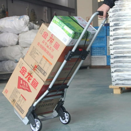 KEQIKAI Folding Hand Truck - 200LBS Capacity Aluminum Dolly Cart with Telescoping Handle, Collapsible Utility Trolley for Moving Luggage Grocery Shopping & Airport Travel