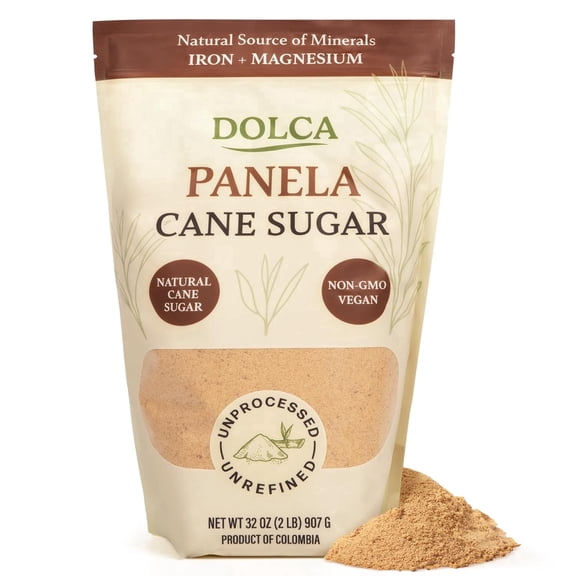Dolca Panela Sugar – Natural Unrefined Evaporated Cane Juice – Granulated Cane Sugar - Rich Caramel Flavor – Brown Sugar 1:1 Alternative for Coffee, Tea & Baking