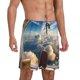 thumbnail image 2 of Balery Sunset Airplane Travel View Pantalones cortos de pijama de punto de algodón para hombre con cinturilla y bolsillos-3X-Large, 2 of 6