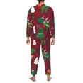 thumbnail image 5 of Bingfone Men'S Pajama Set 2 Piece Loungewear Pjs, Long Sleeve With Pajama Pants-Dinosaur Christmas, 5 of 9