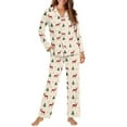 thumbnail image 4 of DISNIMO Deer Tree Print Women's 2 Piece Lounge Sets Christmas Printed Long Sleeve Sleepwear Comfy V Neck Nightwear with Long Pajama Pants Button Down Ladies Lounge Sets, XL, 4 of 7