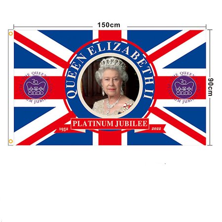 Queens Platinum Jubilee Union Jack Flag, Featuring Her Majesty The ...