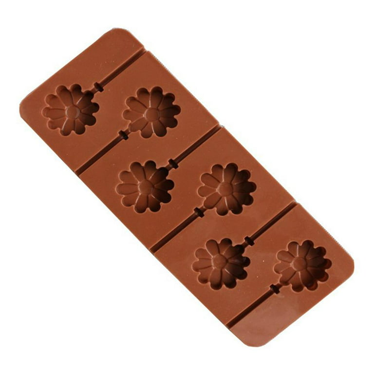 WENJLYJ 2Pcs Silicone Lollipop Molds,16 Capacity Round Shape Lollipop Molds  Silicone Sucker Chocolate Hard Candy Mold With 20 Pcs Lollypop Sucker
