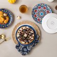 thumbnail image 5 of UNICASA Ceramic Salad Plates,Set of 4, 8.25 Inch Appetizer Dessert Plates,Mandala Style Dishes for Kitchen, 5 of 8