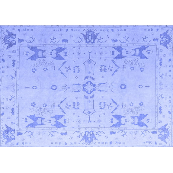 Ahgly Company Indoor Rectangle Oriental Blue Traditional Area Rugs, 2' x 5'