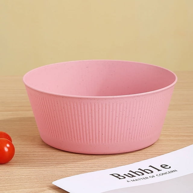 Nvzi Cereal Bowls Wheat Straw Fiber Salad Bowls Lightweight Unbreakable Dinner Bowls -4pcs,Pink