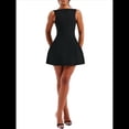 thumbnail image 4 of Vestido Mini de Verano para Mujer, Sin Mangas, con Cremallera, Cuello Alto, Corte en A, Ajustado, para Fiesta y Club Negro S, 4 of 10