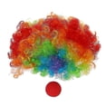 thumbnail image 2 of 2 narices de payaso de espuma roja + pelucas de payaso multicolores compatibles con disfraces, 2 of 4
