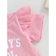 thumbnail image 6 of Suealasg Kids Girls Shorts Set 6M 1T 2T 3T Short Sleeve Letters Print T-shirt Tops and Shorts 2Pcs Summer Causal Clothing for Toddler Girls, 6 of 9