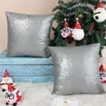 thumbnail image 4 of Unique Bargains 2Pcs Sequins Decorative Throw Pillow Cover 18" x 18" Gray, 4 of 8