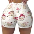thumbnail image 2 of Rateoe Floral Mushroom Printed Power Workout Shorts for Women Tummy Control Squat Proof Ribbed Thick Seamless Scrunch Active Short-Small, 2 of 8
