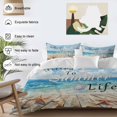 thumbnail image 5 of Welcome to Summer Life Queen Size Comforter Set, Beach Ocean Starfish Linen Texture Bedding for All Seasons, 4 Pcs Bed Set, 1Quiltcover (90"x92") ,1Sheet(94"x116"), 2Pillowcases (30"x20"), 5 of 9