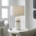 thumbnail image 4 of Maklaine Contemporary Transitional Ceramic and Steel Table Lamp in White, 4 of 10