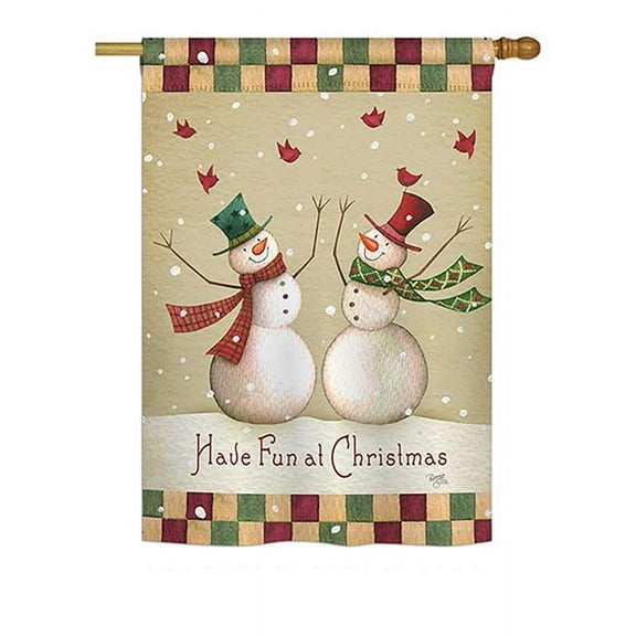 Breeze Decor BD-XM-H-114187-IP-BO-DS02-US Have Fun at Christmas Winter - Seasonal Christmas Impressions Decorative Vertical House Flag - 28 x 40 in.