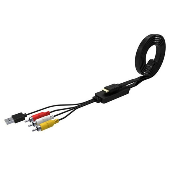 1.8m/5.9ft HDMI Male to 3-RCA Video Audio AV Cable Connector Adapter Transmitter for Game Player, HDTV, DVD