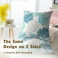 thumbnail image 6 of Summer Coastal Throw Pillow Cover 18x18 inch Set of 2, Teal Blue Coral Beach Ocean Themed Decorative Cushion Covers for Home Couch Bed Sofa Farmhouse Decoration, 6 of 6