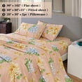 thumbnail image 4 of TRAHOO-Yellow Floral Printed Sheet Set Queen, 4 Piece Soft Brushed Microfiber Sheets Extra Deep Pocket, 4 of 4