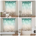 thumbnail image 6 of Green Ombre Coastal Sheer Curtains 45 Inches Long, Sea Nautical Summer Beach Starfish Coral Light Filering Curtains, Breathable Simi Curtain Privacy Drapes for Kitchen Bathroom Small Window Treatment, 6 of 9