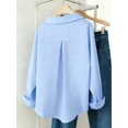 thumbnail image 2 of Blusa De Botones Azul Claro Para Mujer Estilo Minimalista, 2 of 30