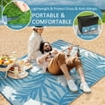 thumbnail image 6 of Aonewoe Outdoor Rug 9x12 Waterproof Patio Rug Reversible Plastic Straw Rug Indoor Outdoor Area Rugs Camping Carpet for RV, Picnic, Backyard, Deck, Balcony, Porch, Beach, Blue & White, 6 of 9