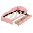 thumbnail image 4 of Euroco Twin Size PU Upholstery Daybed, Tufted Sofa Bed with 2 Drawers for Kids Room, Pink, 4 of 14
