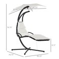 thumbnail image 3 of Outsunny Outdoor Hammock Chair with Stand, Cream White, 3 of 10