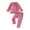 Hot Pink-WYWbk, variant on OJSFQUFP Girls Comfortable and Breathable Homewear Set Solid Color Long Sleeved Top Shorts Two Piece Set