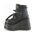 thumbnail image 3 of Demonia STOMP-60 Women's 4 3/4" Wedge Platform Lace Up Front Ankle Boots With Skull Buckles & Rubber Claws, 3 of 5
