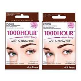 Combo Pack 1000 Hour Eyelash Brow Dye Tint Kit Permanent Mascara Black Black Walmart Com Walmart Com