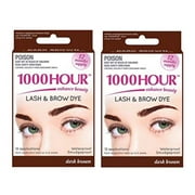 Combo Pack! 1000 Hour Eyelash & Brow Dye / Tint Kit Permanent Mascara (Dark Brown & Dark Brown)