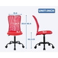 thumbnail image 7 of FDW Ergonomic Armless Office Chair with Adjustable Height, Lumbar Support for Adults(Red), 7 of 7