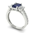 thumbnail image 2 of 1.88 ct Emerald Cut Simulated Blue Sapphire 3 Stone 14K White Gold Womens Engagement Ring, 2 of 5