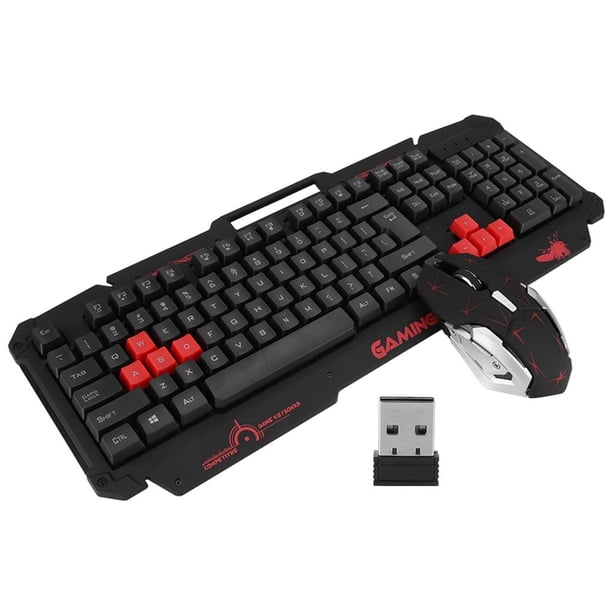 Hk1868 10M Transmisión Inalámbrica 2.4G 104Keys Gaming Keyboard Mouse Set Para Computadora Pc (Negro) Scienceny EL007837-00