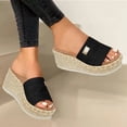 thumbnail image 3 of Mostsola Women's Slip on Espadrilles Platform Sandals Open Toe Casual Wedge Slides for Summer, 3 of 6