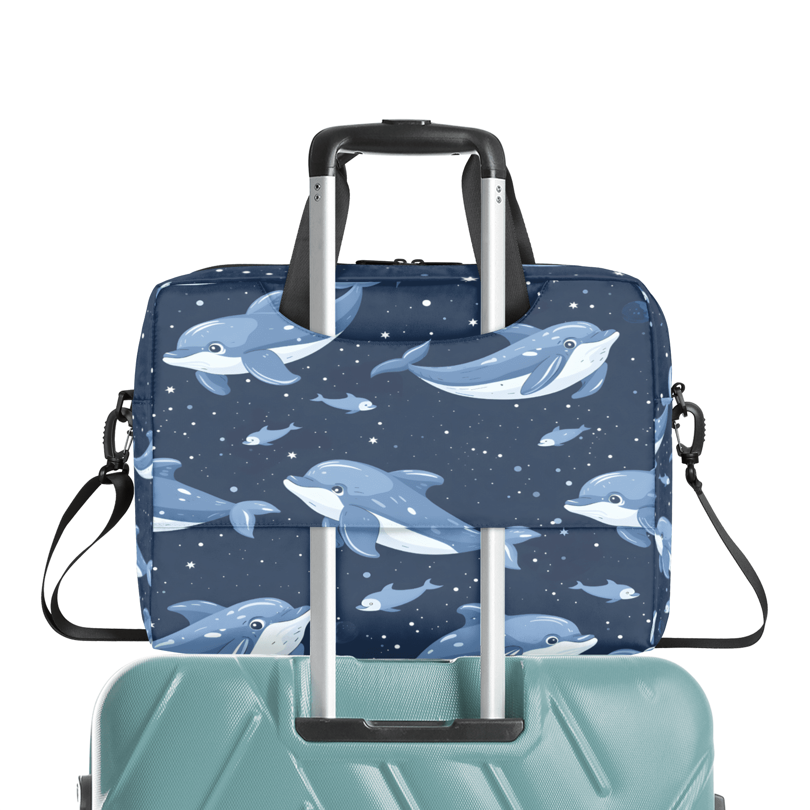 Herdesigns Dolphin Laptop Bag for Women Men, Computer Case Briefcase Messenger Bags, 15-15.6 inch Laptop Sleeve Shoulder Bag