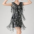 thumbnail image 4 of TIANEK Womens Fall Dress,Women Sparkly Glitter Sequin Party Ball Party Dress Fringe Tassels Bodycon Dance Short Dress, 4 of 4
