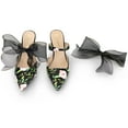 thumbnail image 4 of Unique Bargains Women's Floral Printed Lace Strap Stiletto Heels Mules, 4 of 6