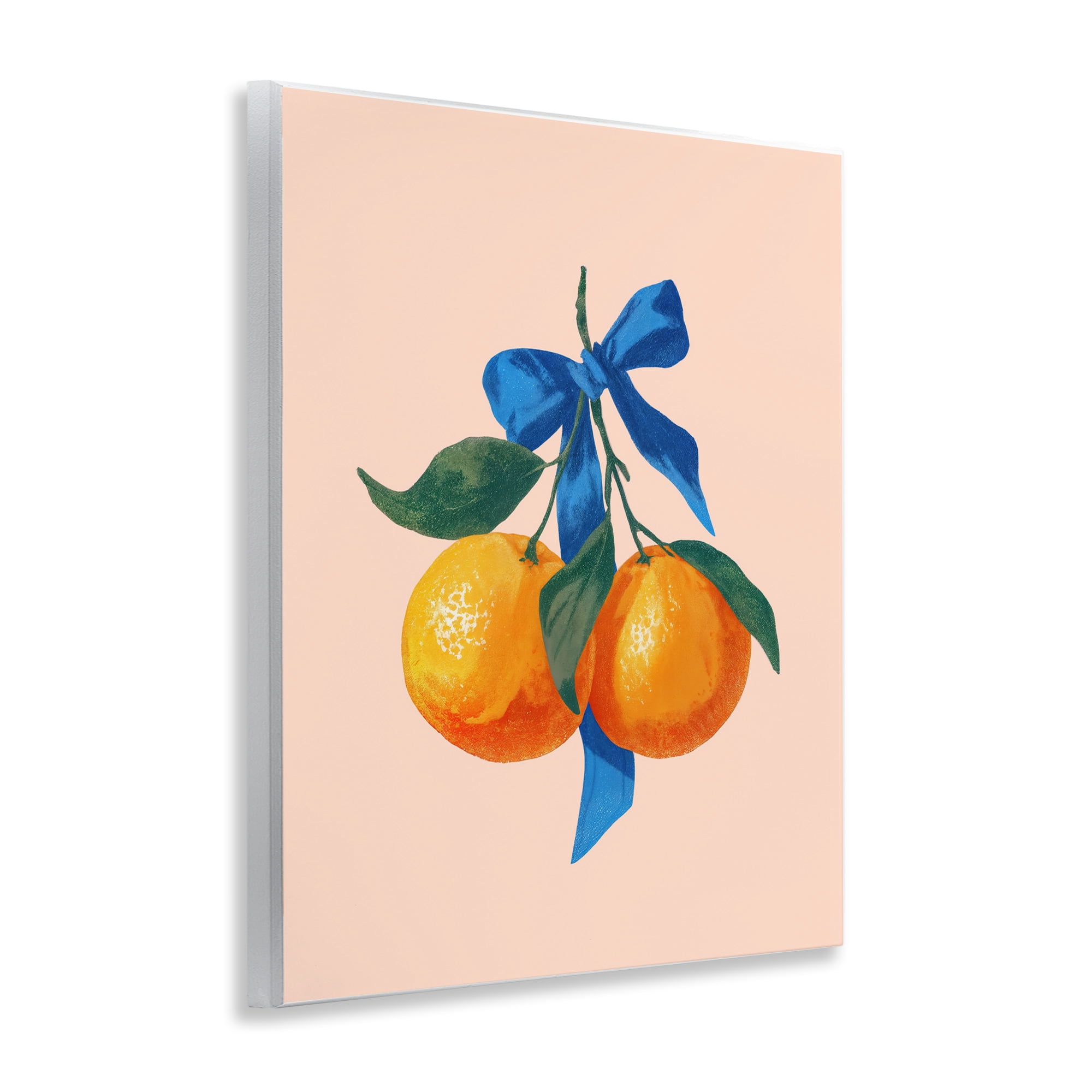 Stupell Industries Two Oranges with Blue Bow Wall Plaque Art, design by Imagine It Images