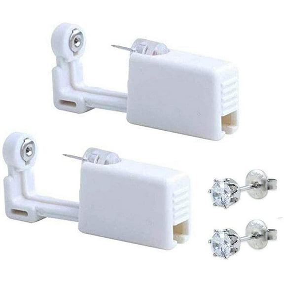 2-Pack-Self-Ear-Piercing-Gun-Earring-Disposable-Piercing-Kit-No-Pain-Easy-Use-Ear-Piercing-Gun-Kit-Tool-with-Stud-White