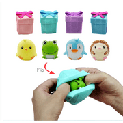 Fidget Toys Flip Gift Box Cute Pet Pinch Animal Silicone Toy Expression - One Item with Random