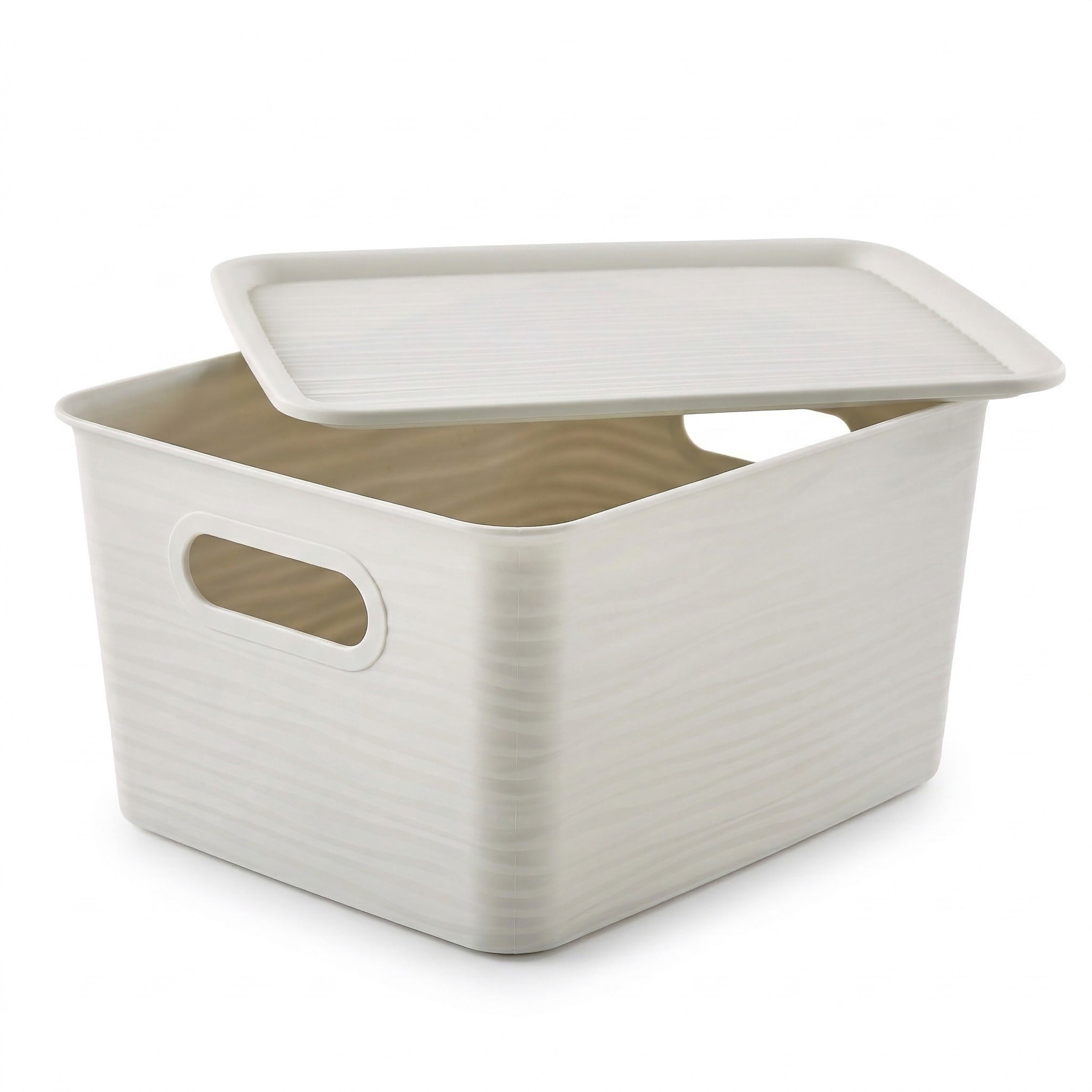 Simplify Large Wave Pattern Storage Box in Grey