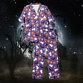 thumbnail image 7 of CONFREE Halloween Women Pajamas Sets Short Sleeve Buttons Sleepwear Tops Pants Hallowmas Pumpkin Ghost Pjs for Women Cozy Nightwear, 7 of 7