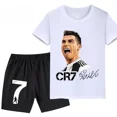 thumbnail image 3 of 2024 Ronaldo, jugador de fútbol CR7, ropa estampada para niños, conjunto de 2 piezas de camiseta informal y pantalones cortos, moda de verano para niños, trajes deportivos, 3 of 5