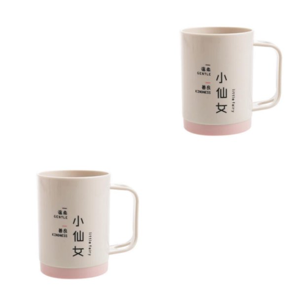 Billuyoard Taza de para parejas con asa, tazas para cepillos de dientes, soporte para cepillos de plástico para amantes de los colores en rosa 2 2Conjunto
